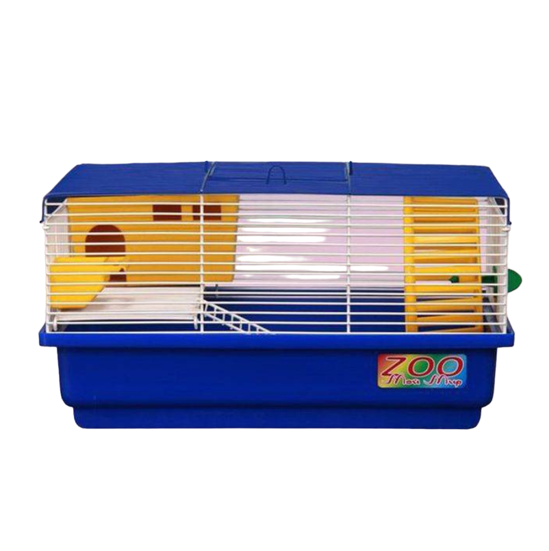 Клетка для грызунов Zoo Мой Мир Джунгарская с большим поддоном желто-синяя 39х29х20,5 см