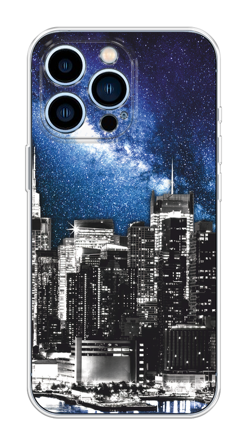

Чехол на Apple iPhone 13 Pro "Космический Нью-Йорк", Синий;серый, 14350-1