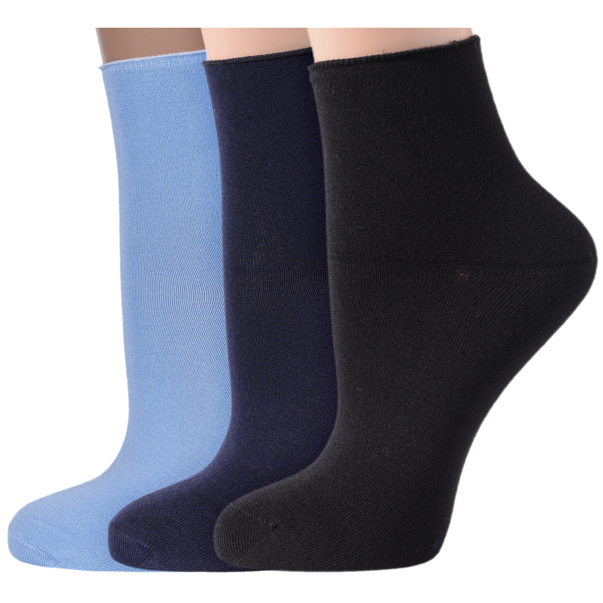 Комплект носков женских ХОХ 3-G-1423 голубых; синих; черных 23