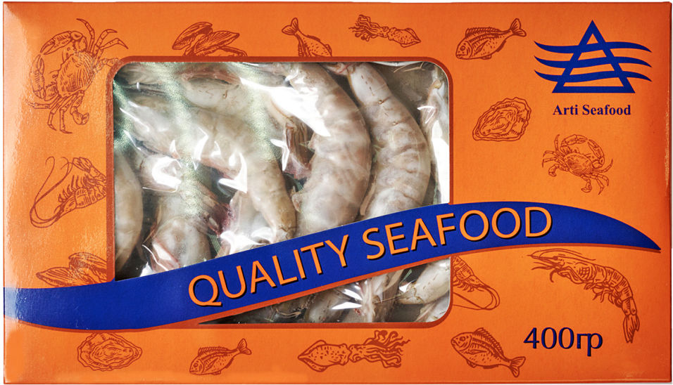 

Креветки Seafood Line с головой мороженые 31/40 400г