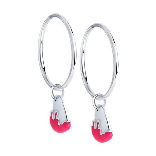 

Серьги конго из серебра TEO MAORI 894-124-02201-1, эмаль, 894-124-02201-1