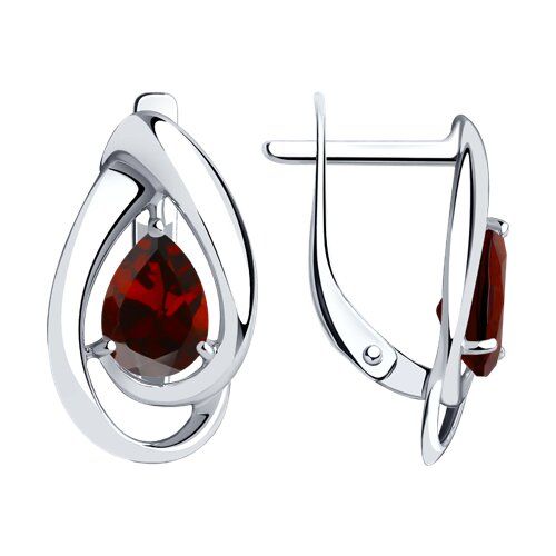 

Серьги из серебра TEO MAORI 894-320-00594-2, гранат, 894-320-00594-2