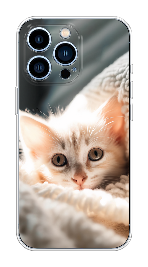 

Чехол на Apple iPhone 13 Pro "Белый шкодливый котенок", Серый;белый;бежевый;оранжевый, 14350-1