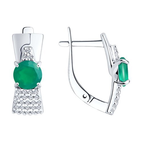 

Серьги из серебра TEO MAORI 894-320-00787-1, агат/фианит, 894-320-00787-1