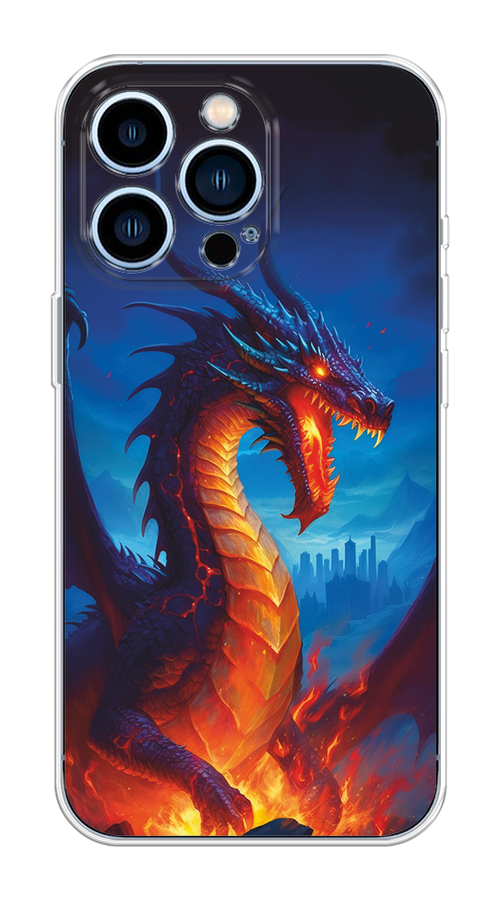 

Чехол на Apple iPhone 13 Pro "Дракон над лавой", 14350-1