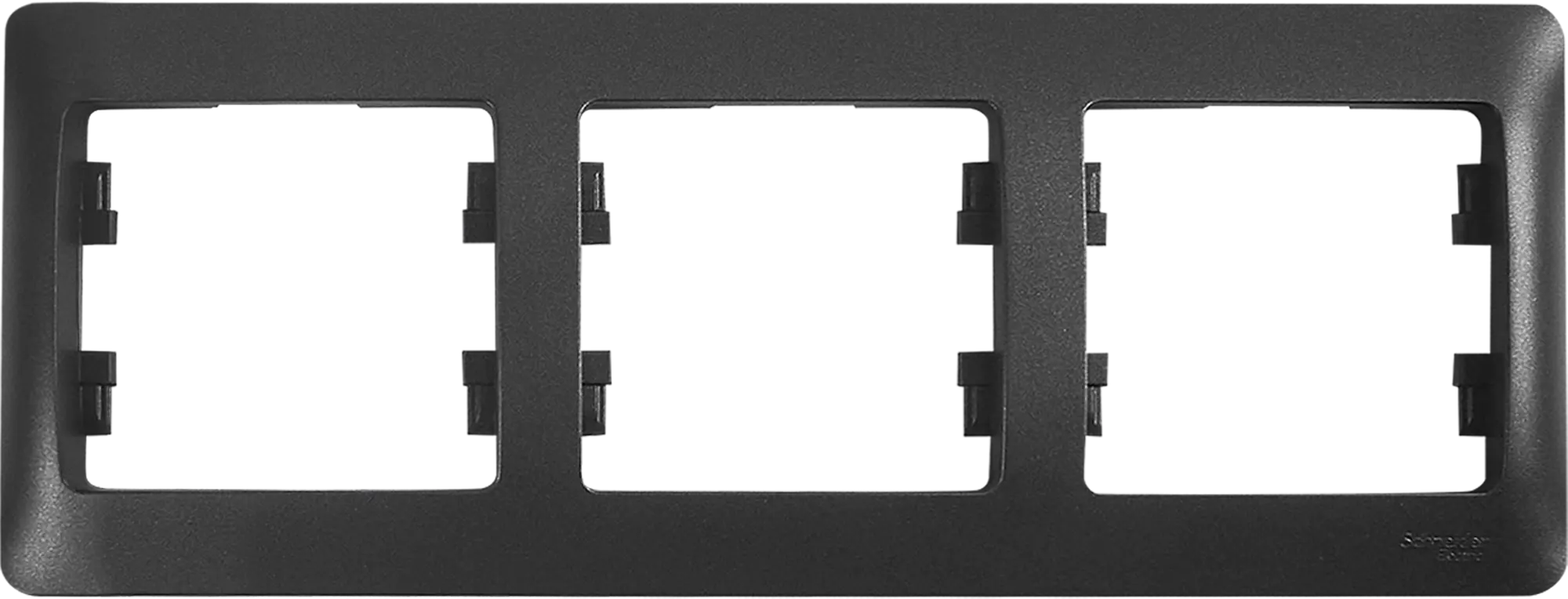Рамка для розеток и выключателей Schneider Electric Glossa 3 поста цвет антрацит рамка на 2 поста schneider electric unica new nu280450