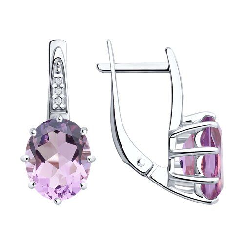 

Серьги из серебра TEO MAORI 894-320-02054-3, аметист/фианит, 894-320-02054-3