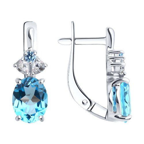 

Серьги из серебра TEO MAORI 894-320-02683-1, топаз/фианит, 894-320-02683-1