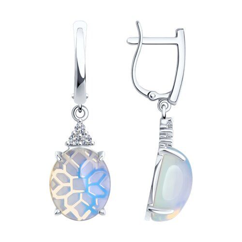 

Серьги подвески из серебра TEO MAORI 894-321-01837-1, опалит/фианит, 894-321-01837-1
