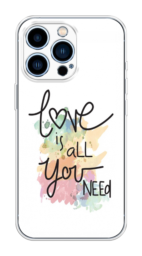 

Чехол на Apple iPhone 13 Pro "Love is all you need", Белый;черный;зеленый, 14350-1