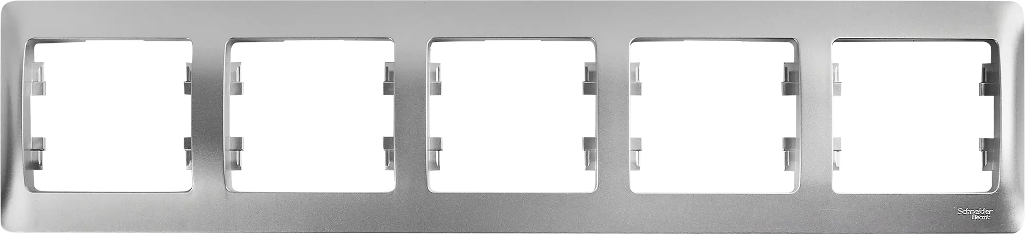 Рамка для розеток и выключателей Schneider Electric Glossa 5 постов цвет алюминий рамка на 5 постов schneider electric merten system m mtn4050 3614