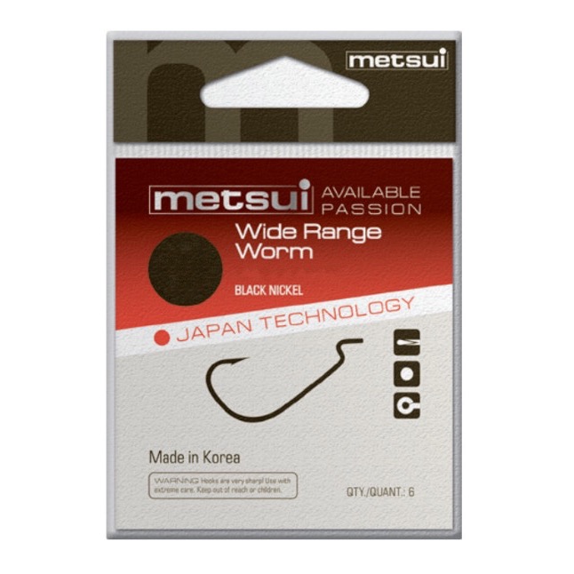 Крючки METSUI WIDE RANGE WORM цвет bln, размер № 1/0, в уп. 6 шт