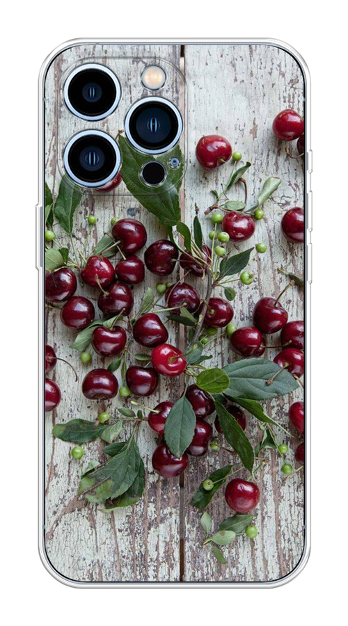 

Чехол на Apple iPhone 13 Pro "Вишня", Бордовый;зеленый;серый, 14350-1