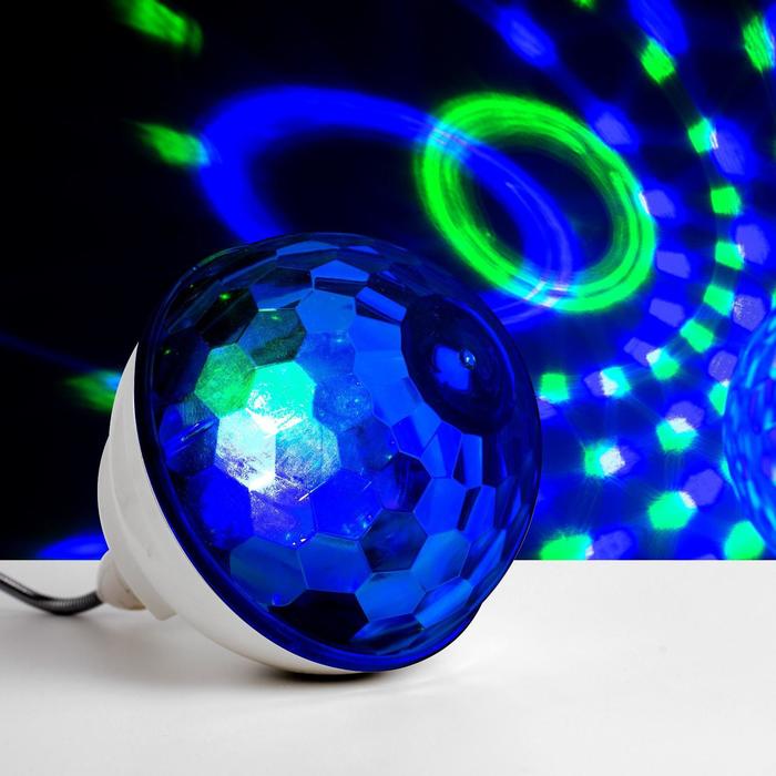 Световой прибор Хрустальный шар 16 см, Е27, динамик, пульт ДУ, свечение RGB