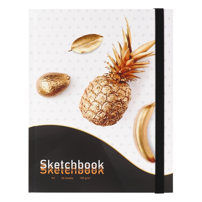 

Скетчбук А5, 40 листов Golden Fruit, матовая ламинация, кремовый блок 100 г/м2