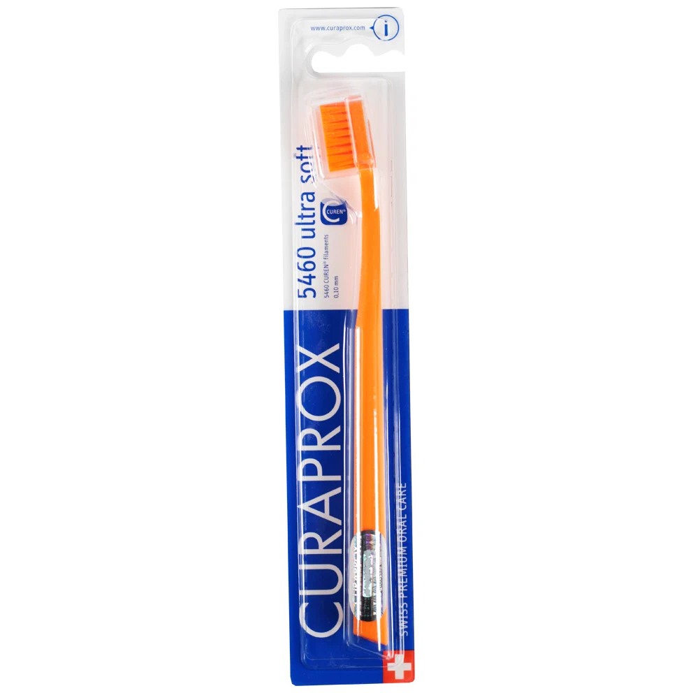Щётка зубная Curaprox Ultrasoft толщиной волокон 0,1 мм, оранжевая