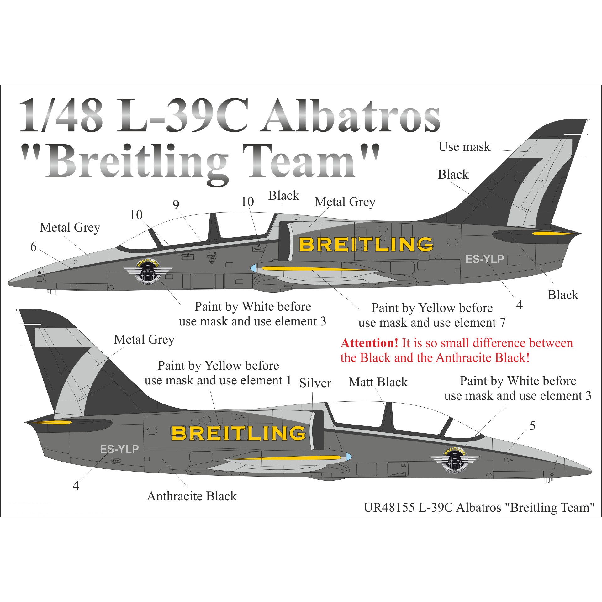 UR48155 Декали для L-39C Albatros Breitling Team