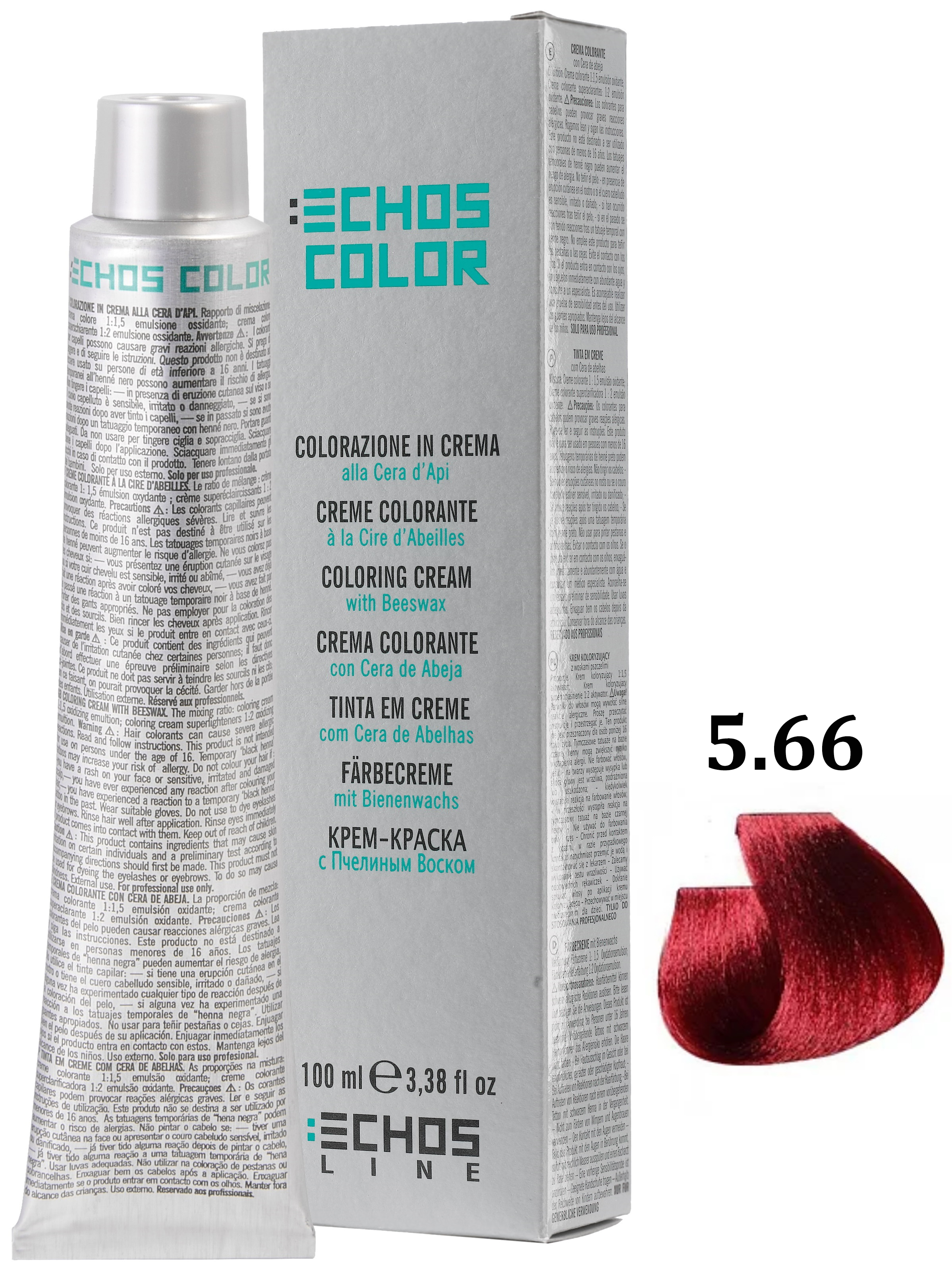 Крем-краска для волос Echos Line ECHOSCOLOR 5.3 светло-каштановый золотистый 100 мл echos line шампунь для окрашенных и поврежденных волос восстанавливающий ki power veg 300