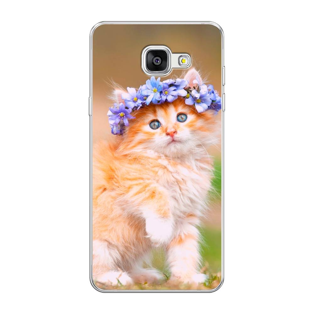 

Чехол Awog на Samsung Galaxy A5 2016 / Самсунг A5 2016 "Рыжий кот в венке", Коричневый;синий, 20550-1