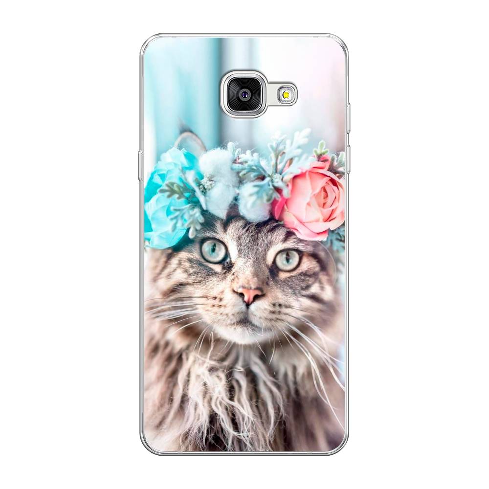 

Чехол Awog на Samsung Galaxy A5 2016 / Самсунг A5 2016 "Кот в венке", Серый;голубой;розовый, 20550-2