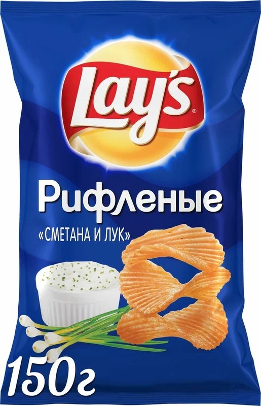 Картофельные чипсы Lay's сметана и лук 150 г