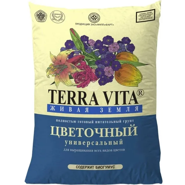 

Грунт для цветов Terra vita Живая земля Н0000005207 25л, Живая земля