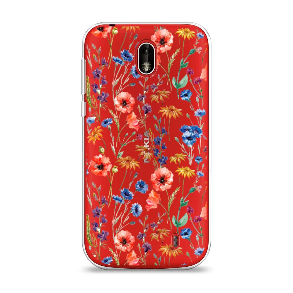 

Чехол Awog на Nokia 1 / Нокиа 1 "Маки и васильки фон", 121250-8