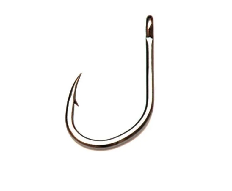 

Одинарные крючки Owner Chod Hook №12 BС, с колечком, загнутое острие, с бородкой, Черный, Iseama X w/eye