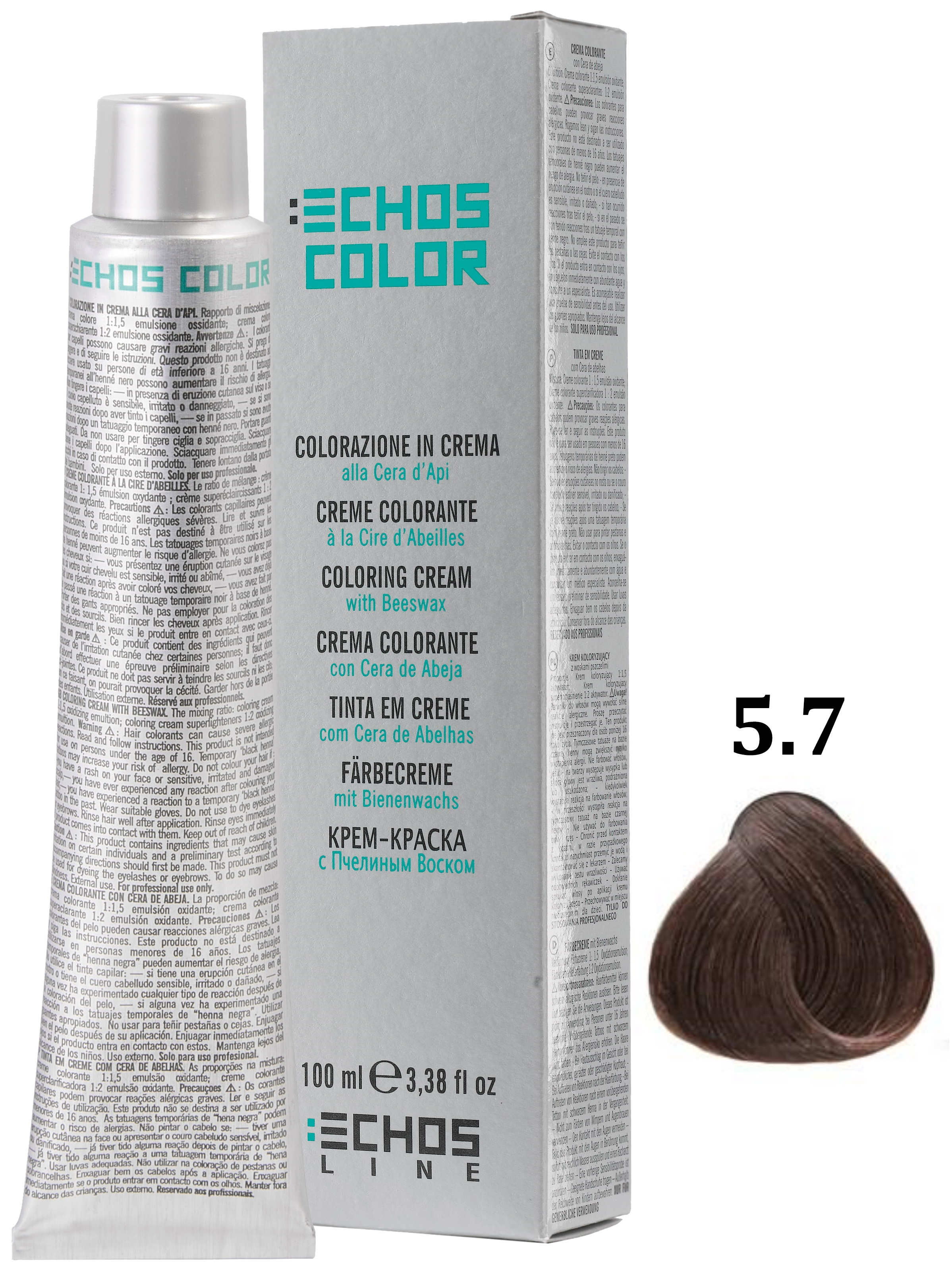 Купить Крем-краска для волос Echos Line ECHOSCOLOR 5.66 светло-каштановый экстра-красный 100 мл