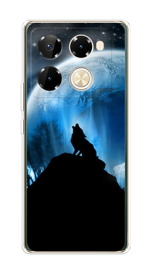 

Чехол на Infinix Note 40 Pro 5G/Note 40 Pro Plus "Волк 2", Синий;черный;белый, 3105950-1