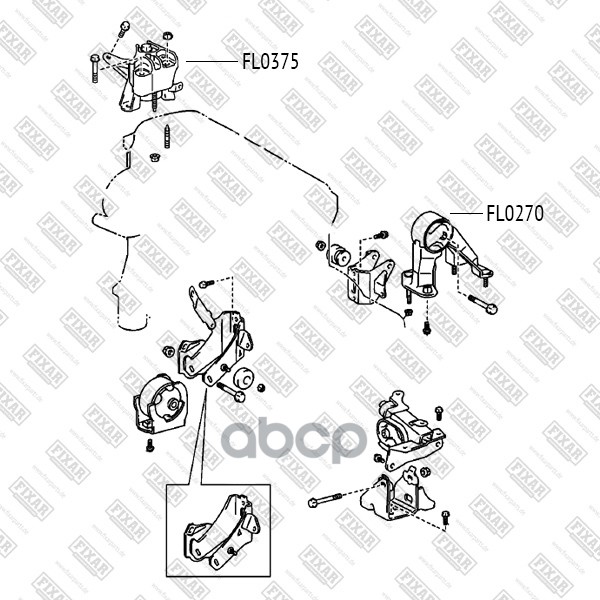 

Подушка двигателя FIXAR FL0270 Toyota Avensis, Corolla Verso 03-