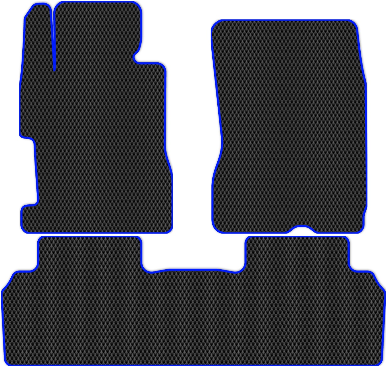 

Коврики ЭВА в салон для Honda Civic 8 (FD7, FD1) 2005 - 2011, 3 шт. черный, синий кант, 2306-W3NL-H
