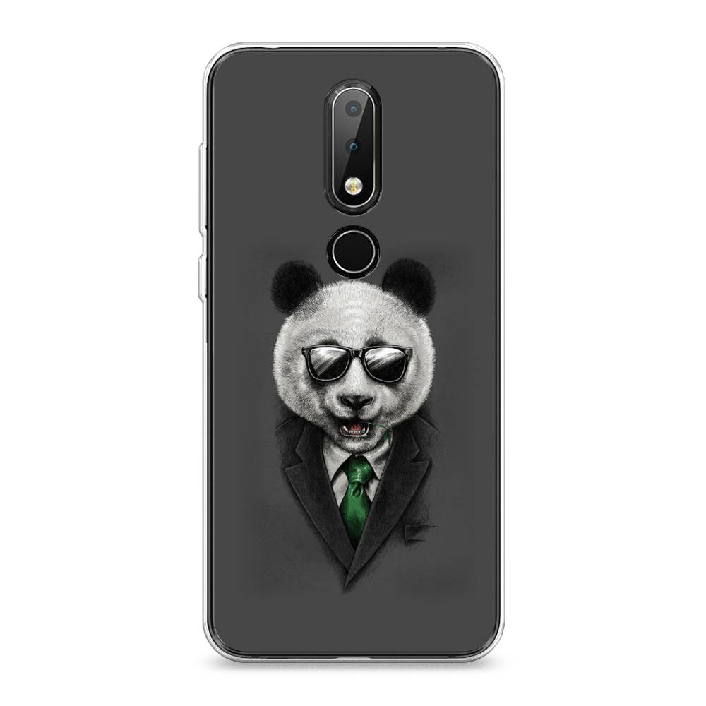 

Чехол Awog на Nokia X6 2018 / Нокиа X6 2018 "Деловая панда", Серый;зеленый, 121450-10
