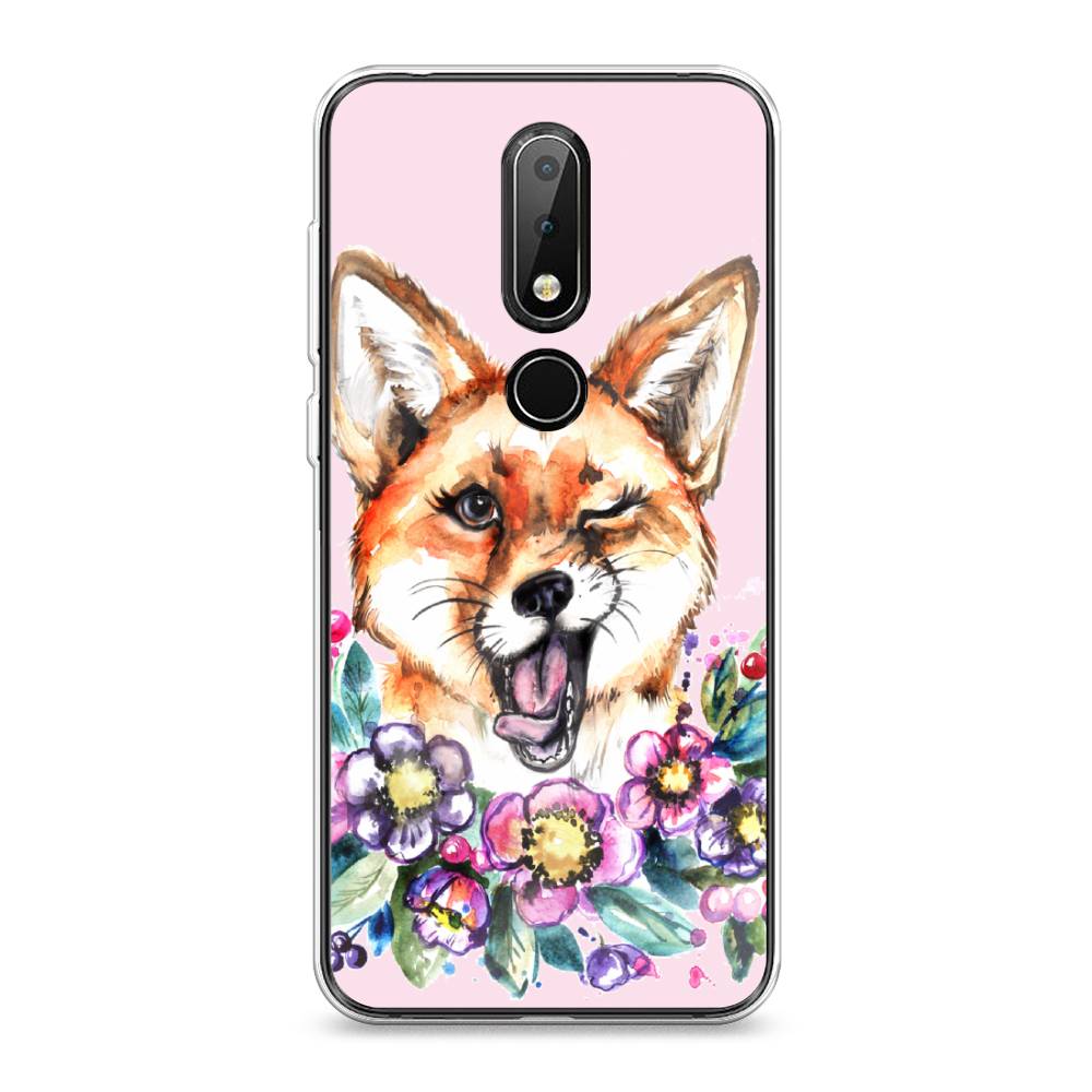 

Чехол Awog на Nokia X6 2018 / Нокиа X6 2018 "Подмигивающая лиса", Оранжевый, 121450-10