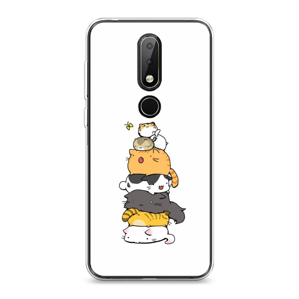 

Чехол Awog на Nokia X6 2018 / Нокиа X6 2018 "Бутерброд из котиков", Коричневый;белый;серый, 121450-10