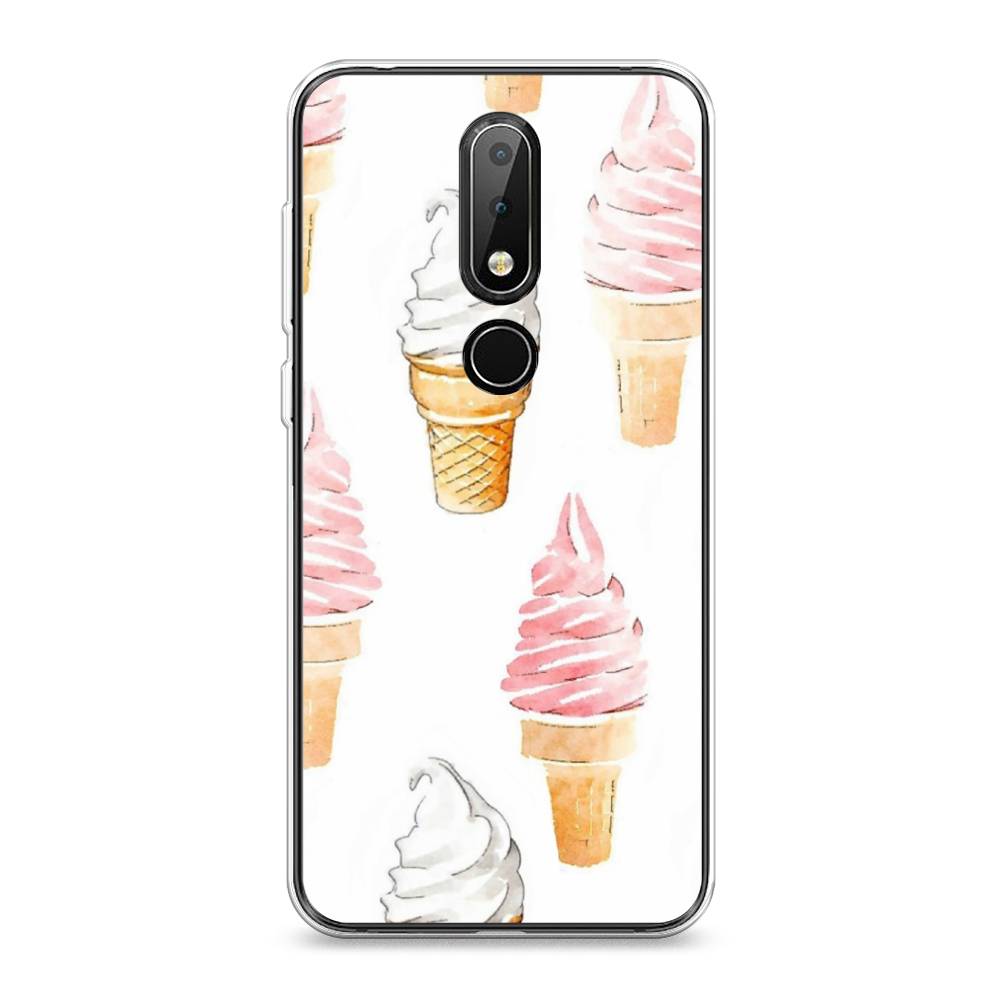 

Чехол Awog на Nokia X6 2018 / Нокиа X6 2018 "Нарисованное мороженое", Белый;розовый, 121450-10