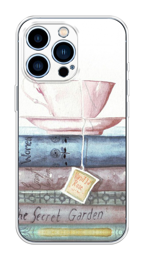 

Чехол на Apple iPhone 13 Pro "Книжное чаепитие", Желтый;розовый;белый, 14350-1