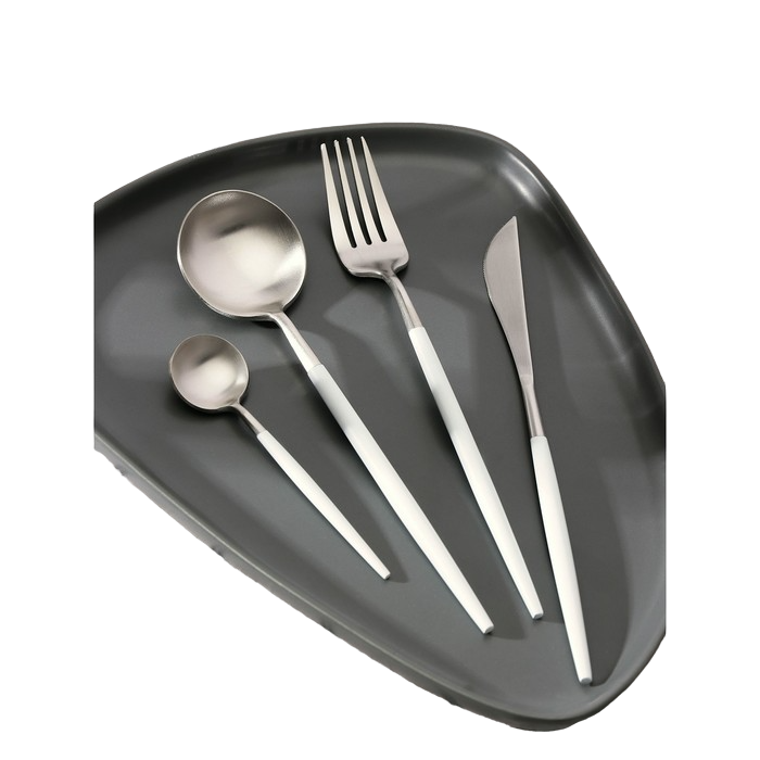 

Набор столовых приборов ТероПром цвет Хромированный 4 предмета, 2941972