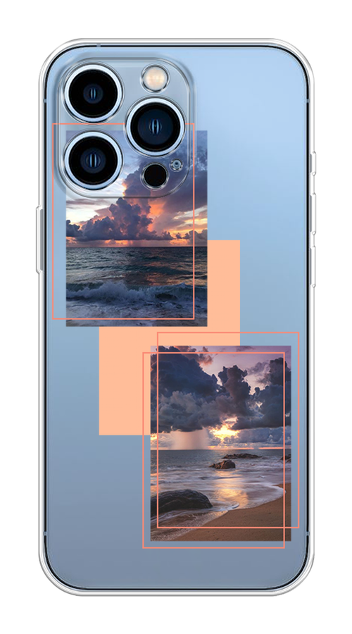 

Чехол на Apple iPhone 13 Pro "Sky collage", Розовый;прозрачный;синий, 14350-1