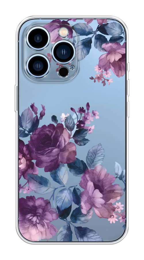 

Чехол на Apple iPhone 13 Pro "Purple Blossoms", Синий;фиолетовый, 14350-1