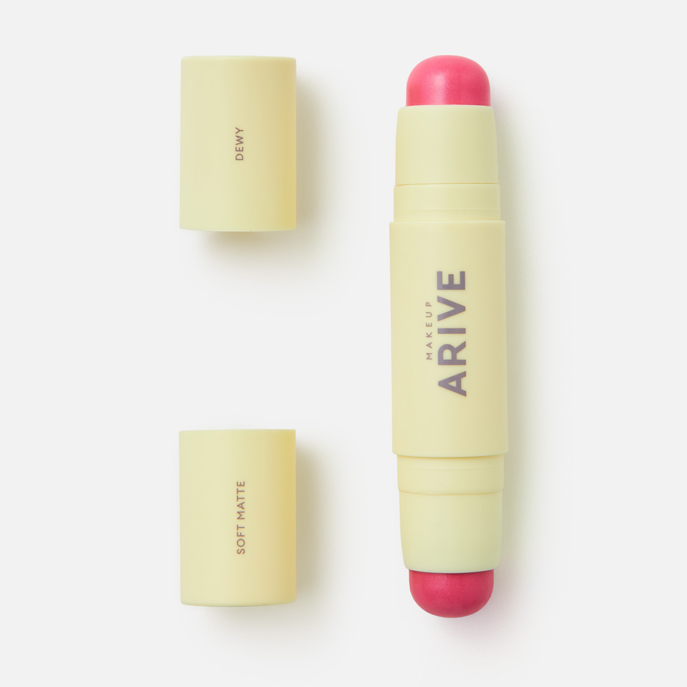 Румяна для лица Arive Makeup Duo Blush Stick Soft Matte & Dewy, №05 Rose, 10,8 г текстовыделитель flexi soft пастель розовый 1 5мм centropen