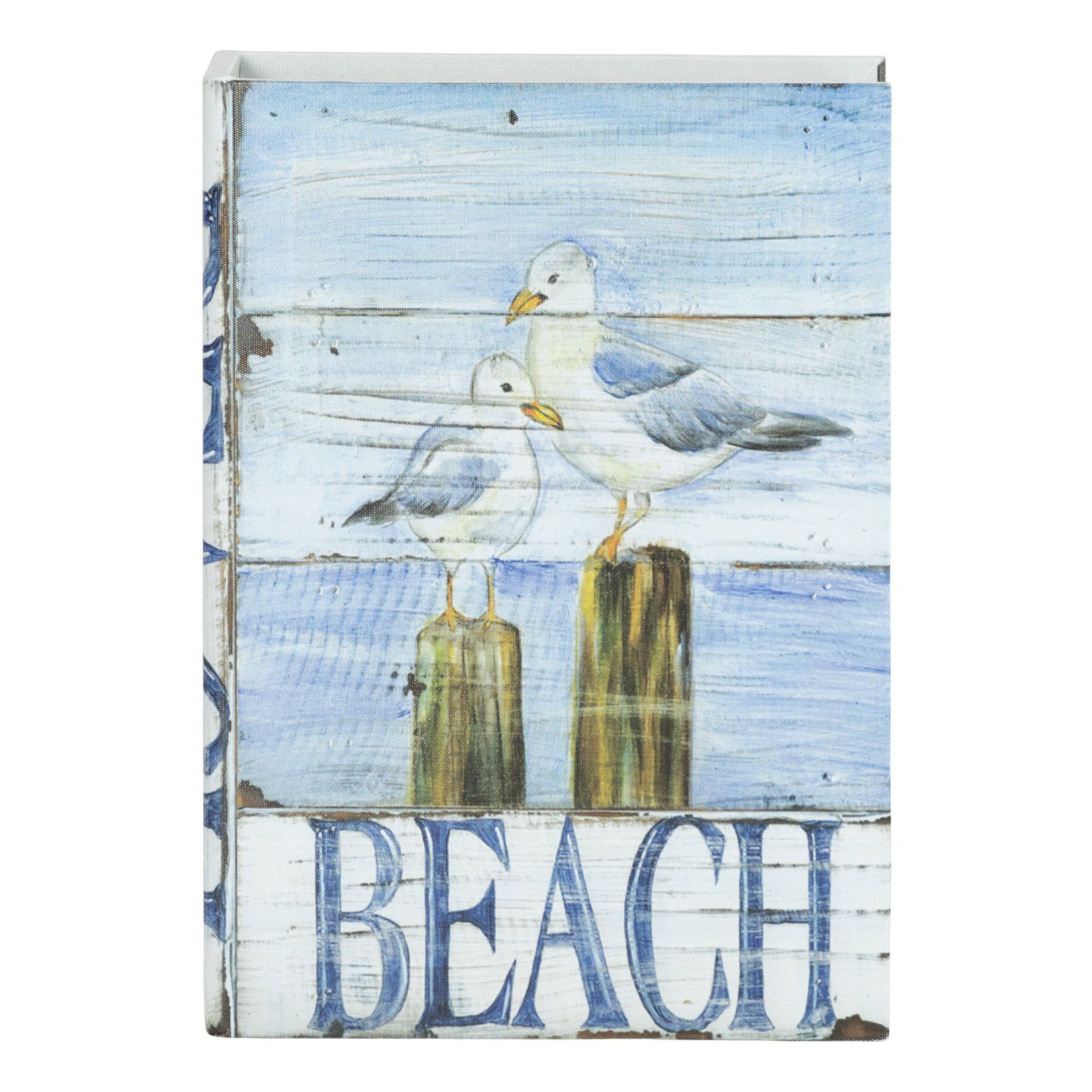 Шкатулка-книга Glasar с морскими птицами 21,5 х 7 х 30 см голубая
