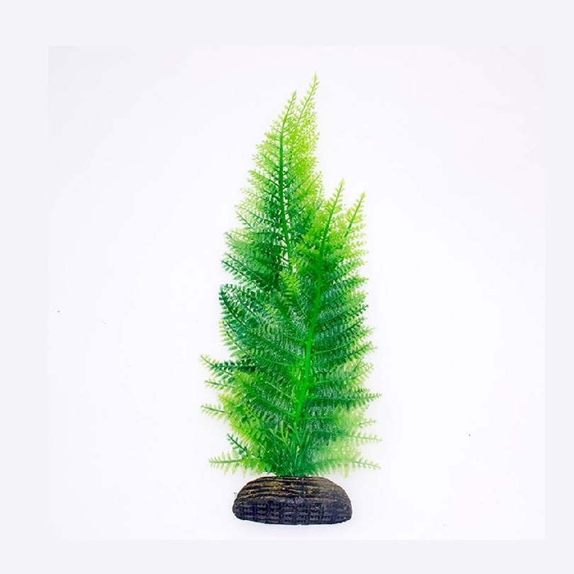 Декорация для аквариумам Тритон растение пластмассовое зеленое