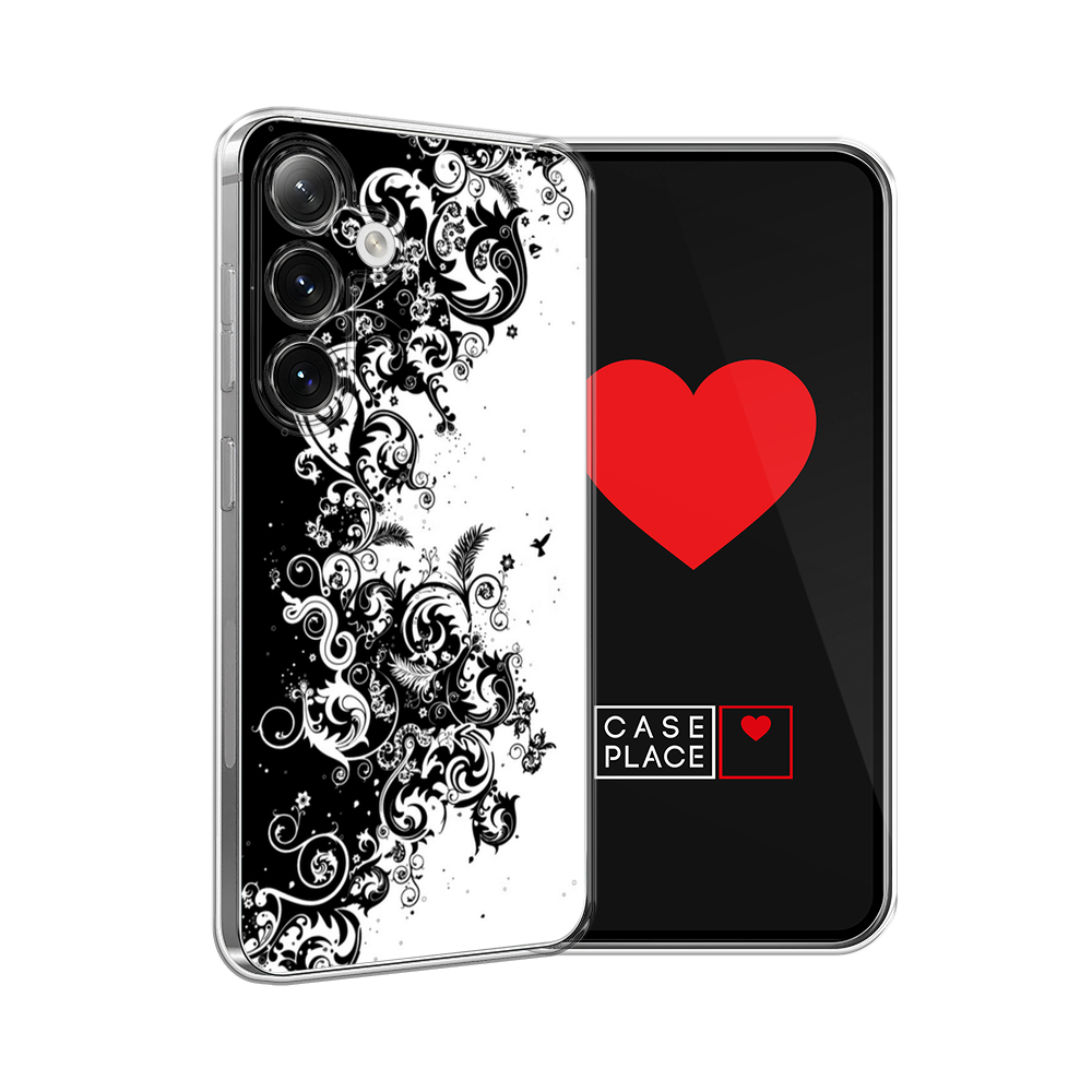 

Чехол на Samsung Galaxy S24 "Черно белый узор", Белый;черный;серый, 2109050-1