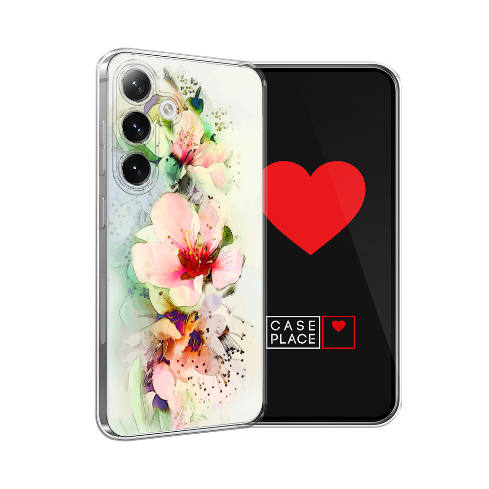 

Чехол на Samsung Galaxy S24 "Нежные цветы", Зеленый;розовый, 2109050-1