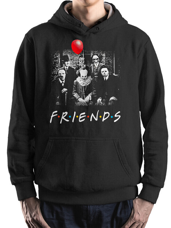 

Худи мужское Dream Shirts Хоррор Друзья черное 46 RU, Хоррор Друзья