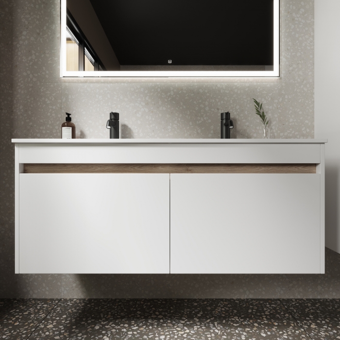 

Тумба с раковиной Sancos Smart 120-2 белая, Белый, Smart