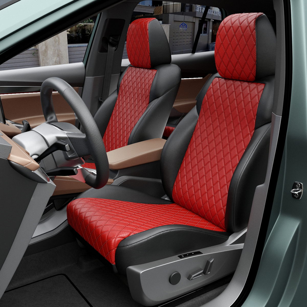 

Чехлы Automobiler для Opel Zafira, Красный;черный, 559