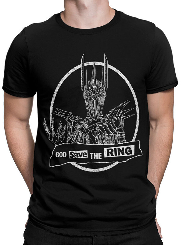 фото Футболка мужская design heroes властелин колец - god save the ring черная 2xl