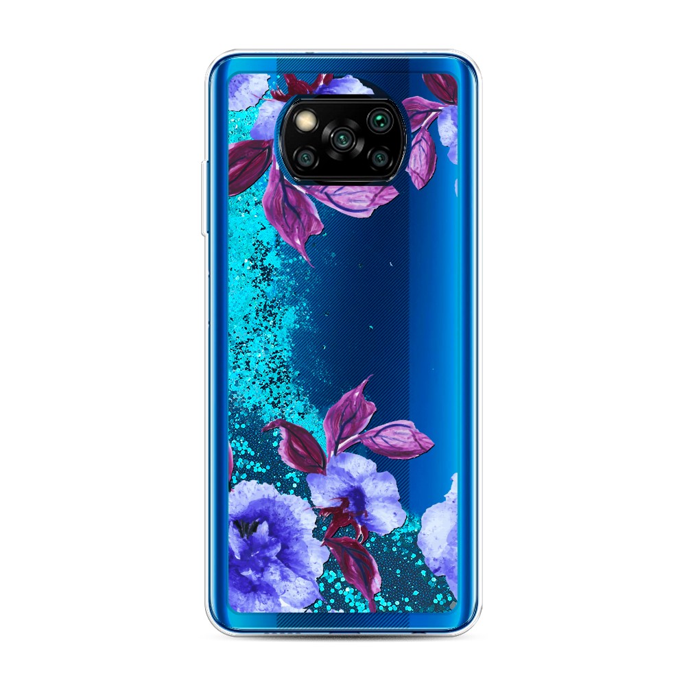 

Жидкий чехол с блестками "Цветочная фантазия 5" на Xiaomi Poco X3 NFC, 39293-1